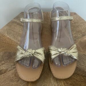 Cat & Jack Gold Knot-Front Girls' Sandals size 5